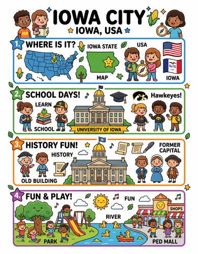 Iowa City I USA I Educational Infographic
