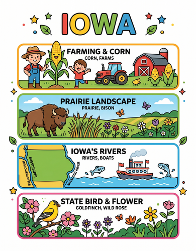 Iowa I USA I Educational Infographic