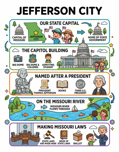 Jefferson City I USA I Educational Infographic