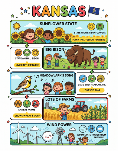 Kansas I USA I Educational Infographic