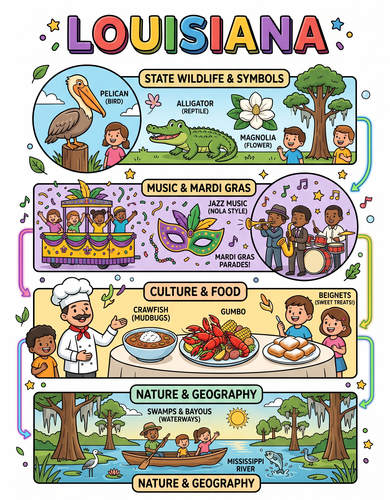 Louisiana I USA I Educational Infographic