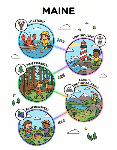 Maine I USA I Educational Infographic