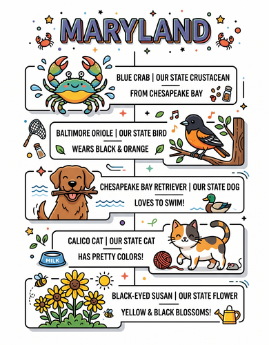 Maryland I USA I Educational Infographic