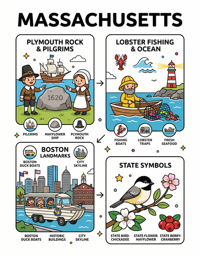 Massachusetts I USA I Educational Infographic