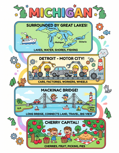 Michigan I USA I Educational Infographic