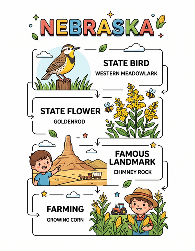 Nebraska I USA I Educational Infographic