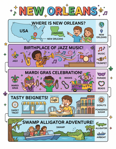 New Orleans I USA I Educational Infographic