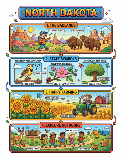 North Dakota I USA I Educational Infographic