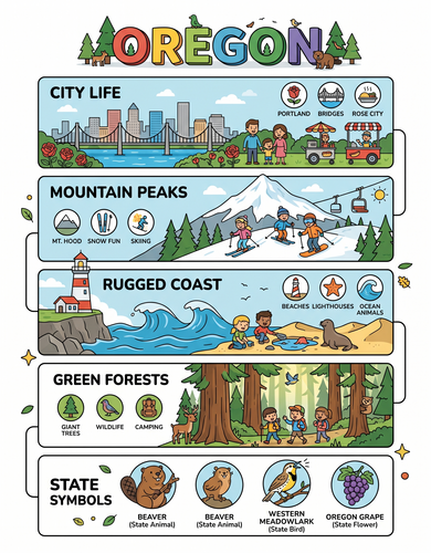 Oregon I USA I Educational Infographic