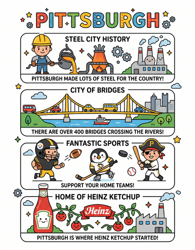 Pittsburgh I USA I Educational Infographic