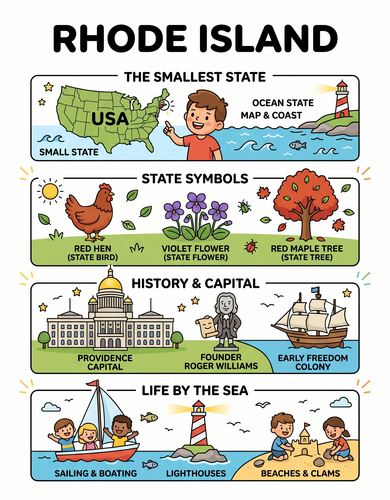 Rhode Island I USA I Educational Infographic