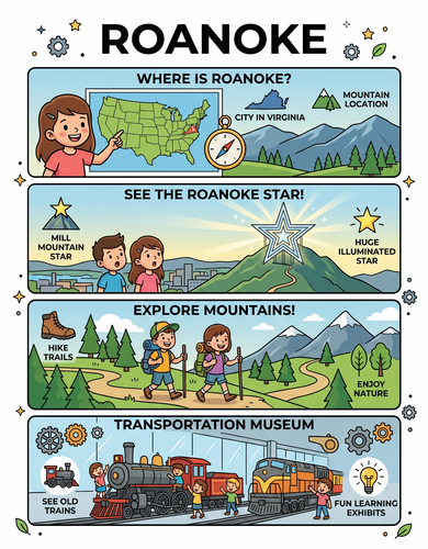 Roanoke I USA I Educational Infographic