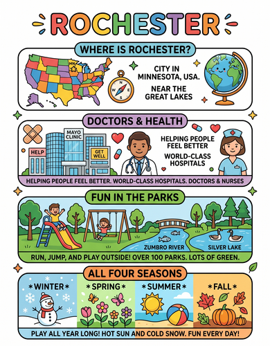 Rochester -§ I USA I Educational Infographic