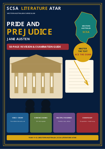 SCSA Literature ATAR | Pride and Prejudice | 60-Page Revision Guide + Answers