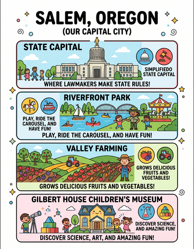 Salem Oregon I USA I Educational Infographic