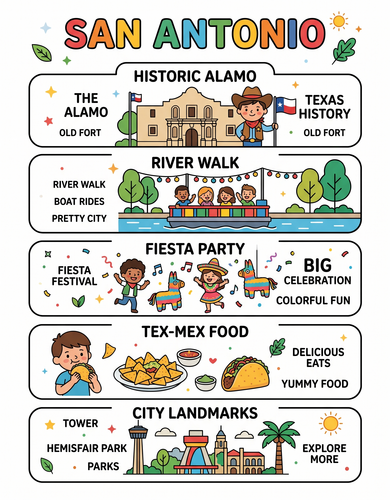 San Antonio I USA I Educational Infographic
