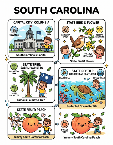 South Carolina I USA I Educational Infographic