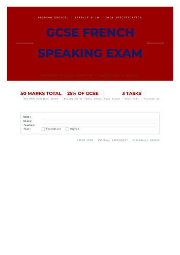 EDEXCEL GCSE French Speaking Workbook