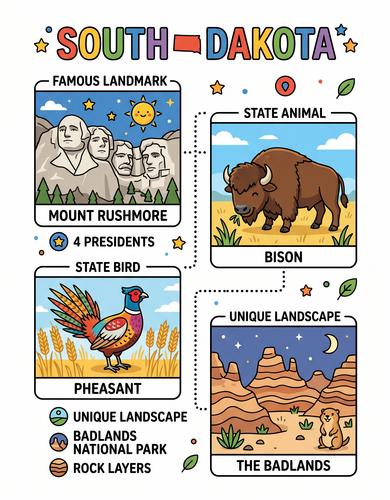South-Dakota I USA I Educational Infographic