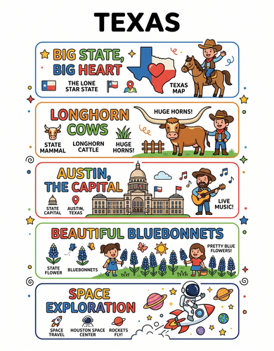 Texas I USA I Educational Infographic
