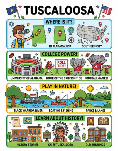 Tuscaloosa I USA I Educational Infographic