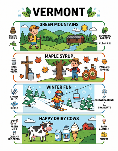 Vermont I USA I Educational Infographic