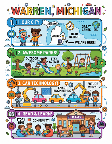 Warren Michigan I USA I Educational Infographic