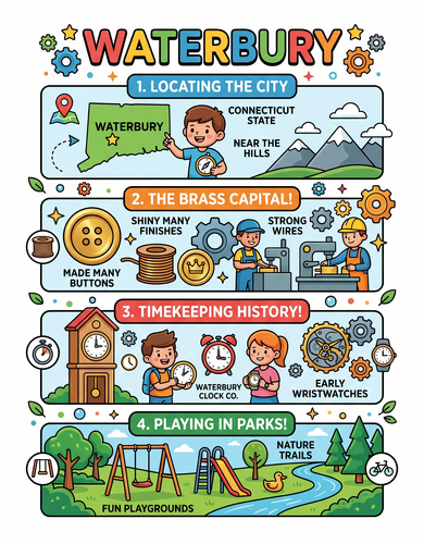 Waterbury I USA I Educational Infographic