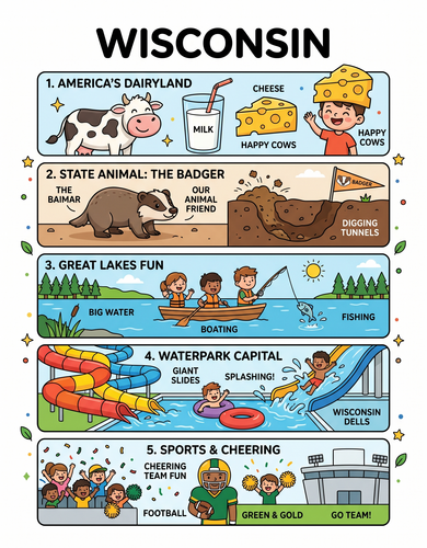 Wisconsin I USA I Educational Infographic