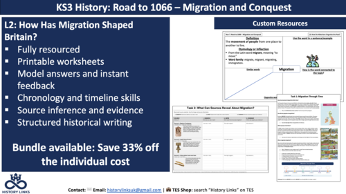 Migration to Britain Through Time | Year 7 KS3 Chronology, Sources & Inference