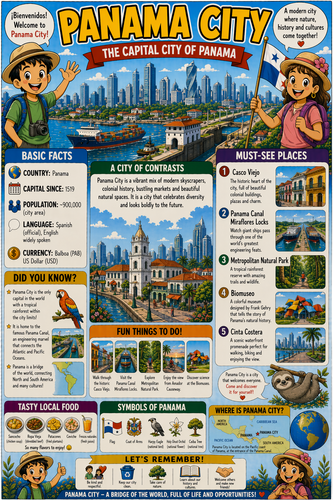 Panama City I Geography I Educational Infographic