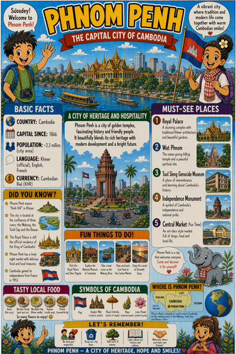 Phnom Penh I Geography I Educational Infographic