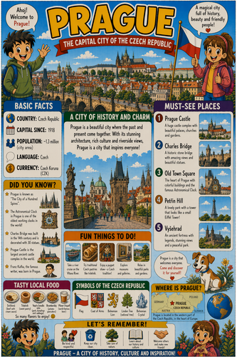 Prague I Geography I Educational Infographic