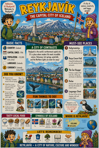 Reykjavik I Geography I Educational Infographic