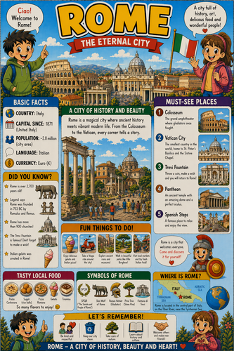 Rome I Geography I Educational Infographic