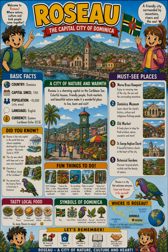 Roseau I Geography I Educational Infographic