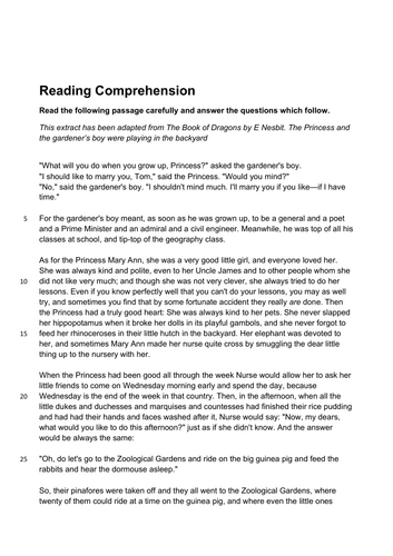 11+ MCQ Reading Comprehension THE BOOK OF DRAGONS