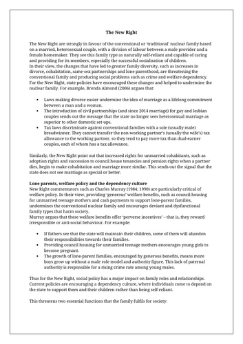 A Level Sociology- Families and Household: Social Policy