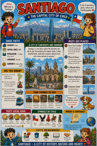 Santiago I Geography I Educational Infographic