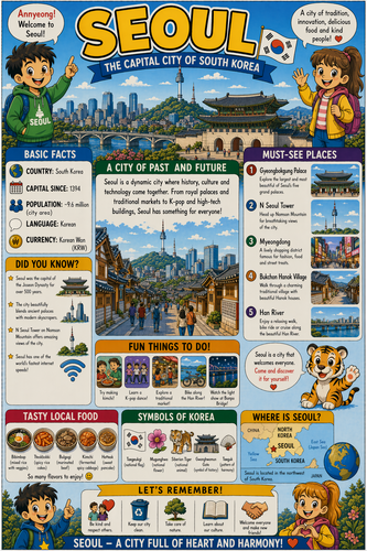 Seoul I Geography I Educational Infographic
