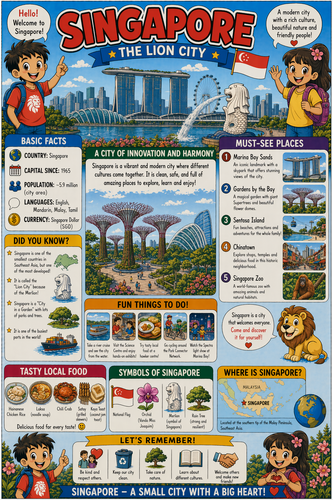 Singapore I Geography I Educational Infographic
