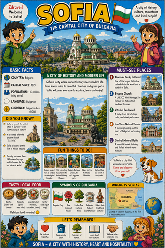 Sofia I Geography I Educational Infographic