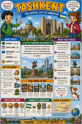 Tashkent I Geography I Educational Infographic