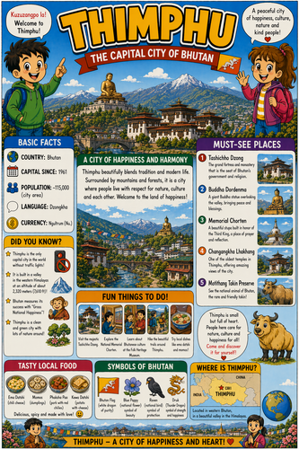 Thimphu I Geography I Educational Infographic