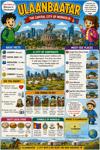 Ulaanbaatar I Geography I Educational Infographic