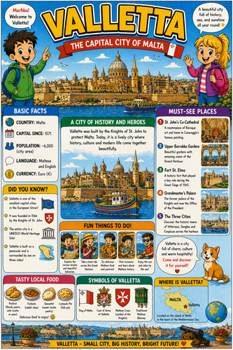Valletta I Geography I Educational Infographic