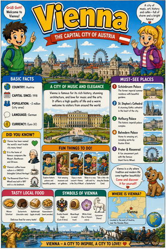 Vienna I Geography I Educational Infographic