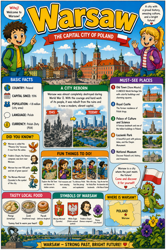 Warsaw I Geography I Educational Infographic