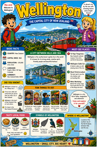 Wellington I Geography I Educational Infographic