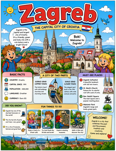 Zagreb I Geography I Educational Infographic